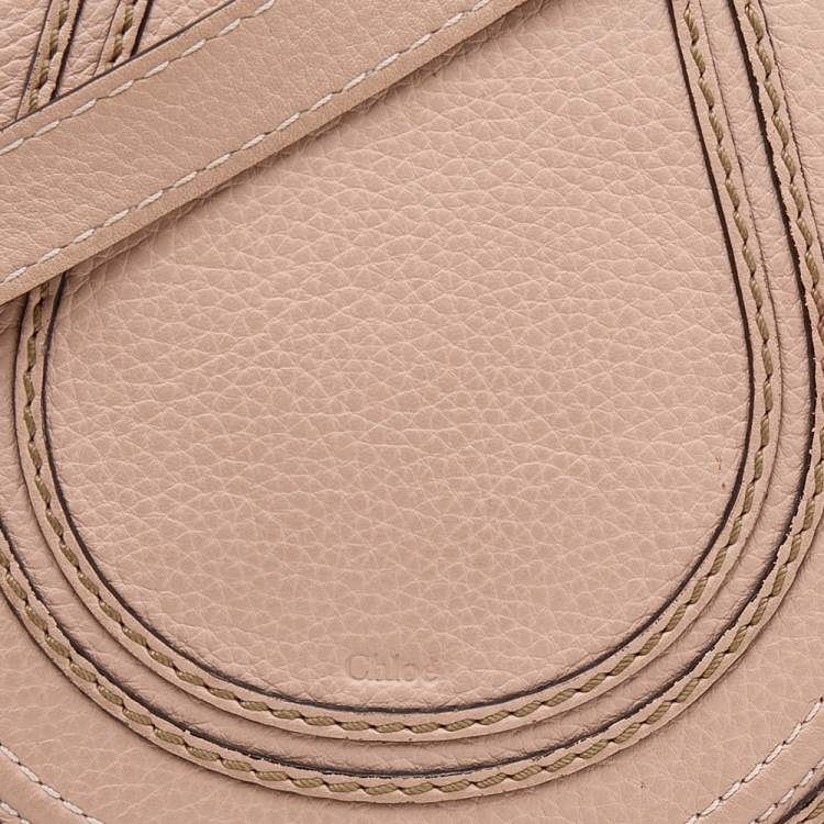 Pre Owned Chloe Pale Pink Leather Mini Marcie Crossbody Bag