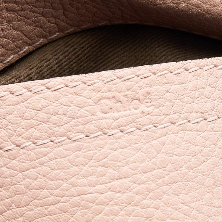 Pre Owned Chloe Pale Pink Leather Mini Marcie Crossbody Bag