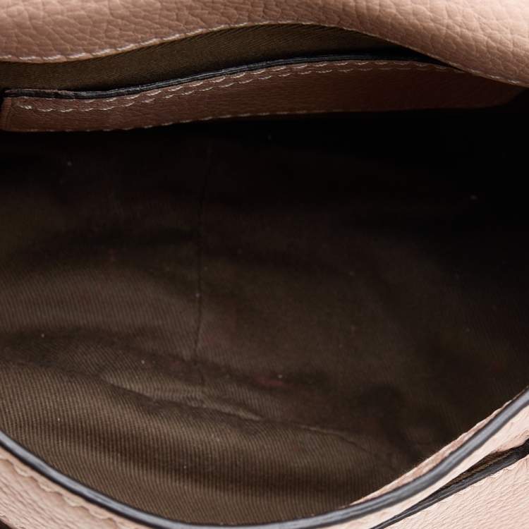 Pre Owned Chloe Pale Pink Leather Mini Marcie Crossbody Bag