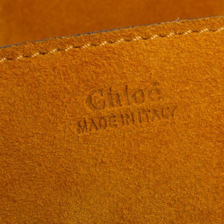 Pre Owned Chloe Mustard/Brown Suede and Python Small Drew Shoulder Bag