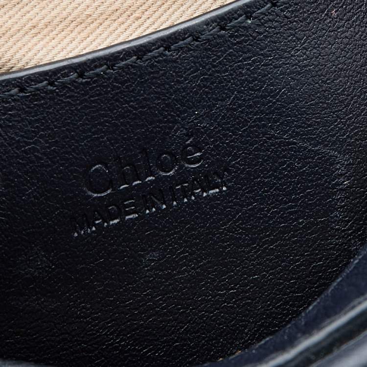 Pre Owned Chloe Black Leather Embroidered Horses Crossbody Bag