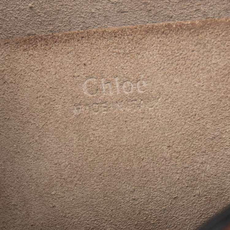 Pre Owned Chloe Brown Leather and Suede Medium Nile Bracelet Bag