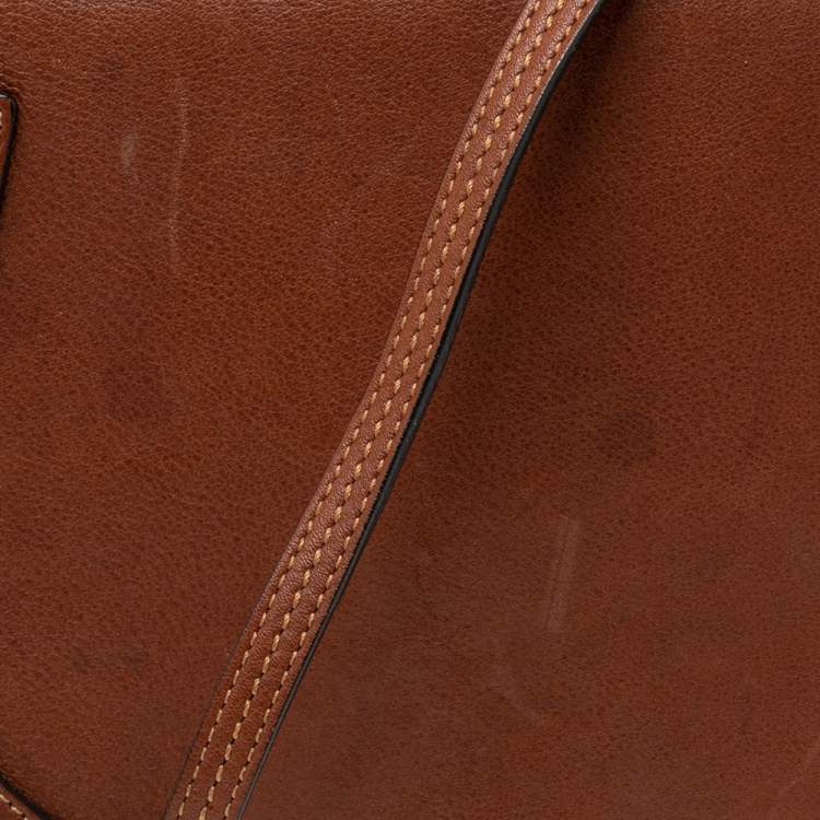 Pre Owned Chloe Brown Leather and Suede Medium Nile Bracelet Bag
