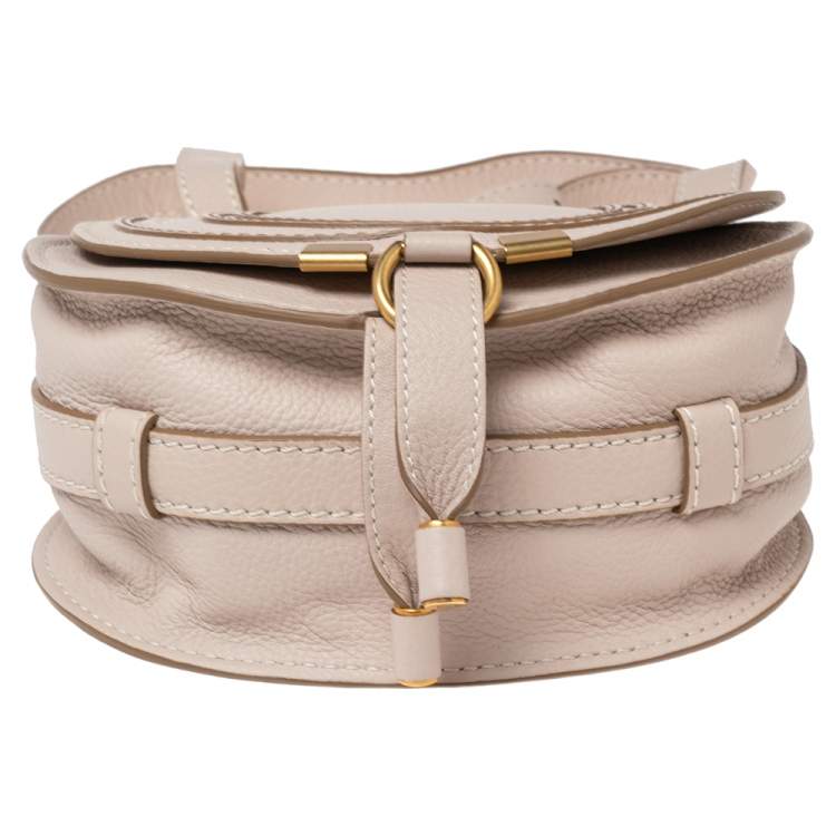 Pre Owned Chloe Beige Leather Mini Marcie Crossbody Bag