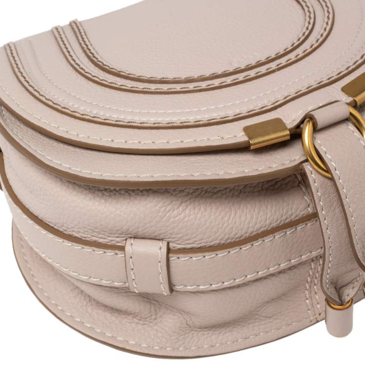 Pre Owned Chloe Beige Leather Mini Marcie Crossbody Bag