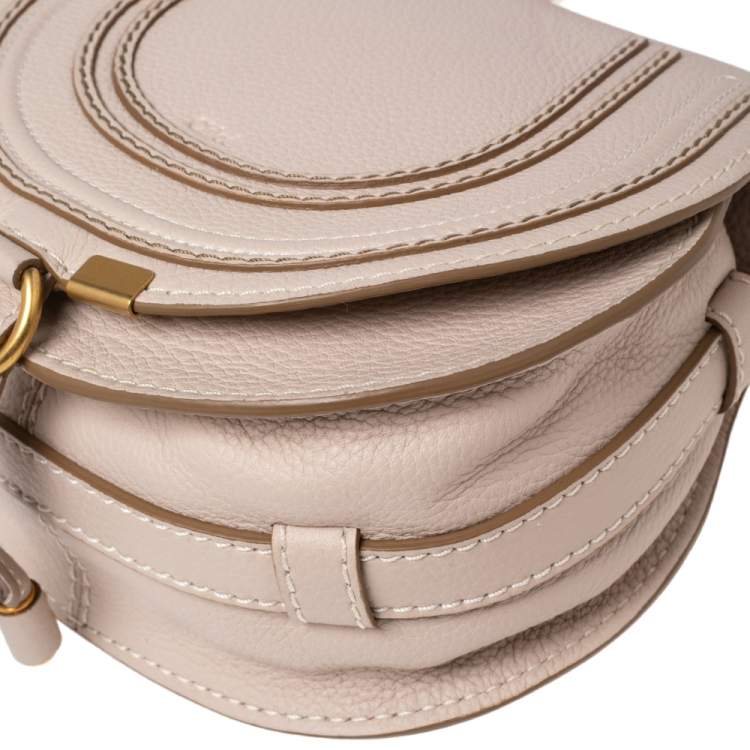 Pre Owned Chloe Beige Leather Mini Marcie Crossbody Bag