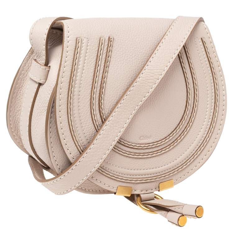 Pre Owned Chloe Beige Leather Mini Marcie Crossbody Bag