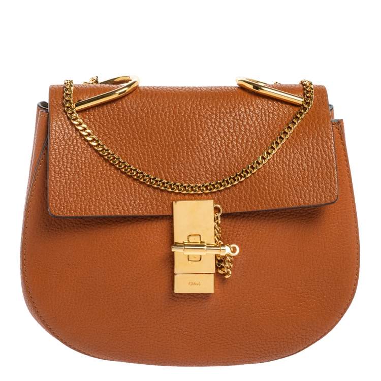 Pre Owned Chloe Brown Leather Medium Drew Shoulder Bag