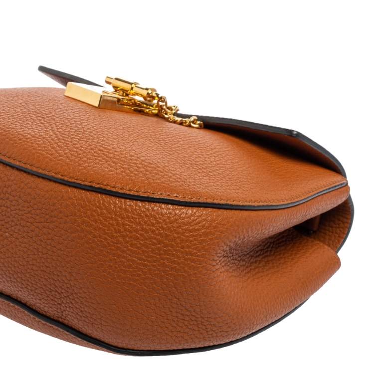 Pre Owned Chloe Brown Leather Medium Drew Shoulder Bag