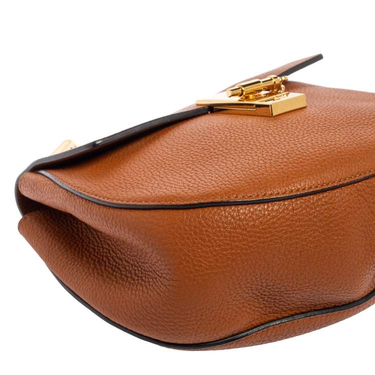 Pre Owned Chloe Brown Leather Medium Drew Shoulder Bag