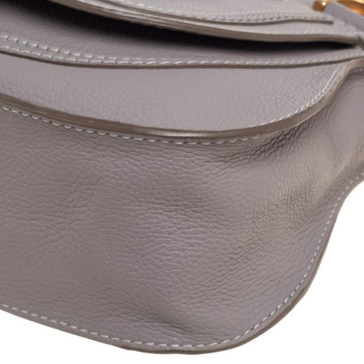 Pre Owned Chloe Grey Leather Medium Marcie Shoulder Bag