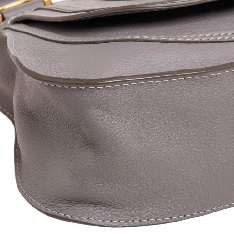 Pre Owned Chloe Grey Leather Medium Marcie Shoulder Bag