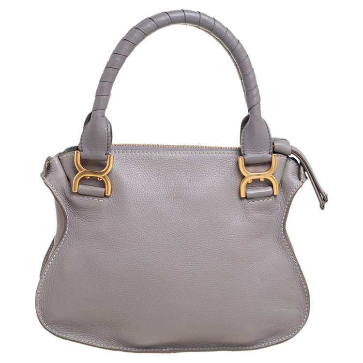 Pre Owned Chloe Grey Leather Medium Marcie Shoulder Bag