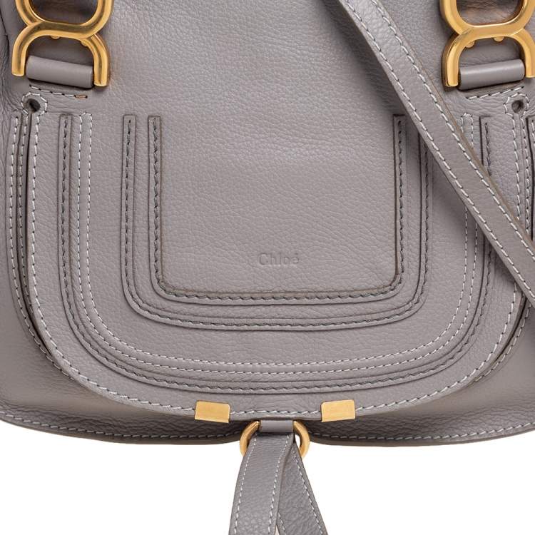 Pre Owned Chloe Grey Leather Medium Marcie Shoulder Bag