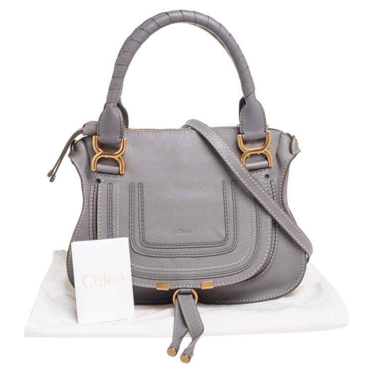 Pre Owned Chloe Grey Leather Medium Marcie Shoulder Bag