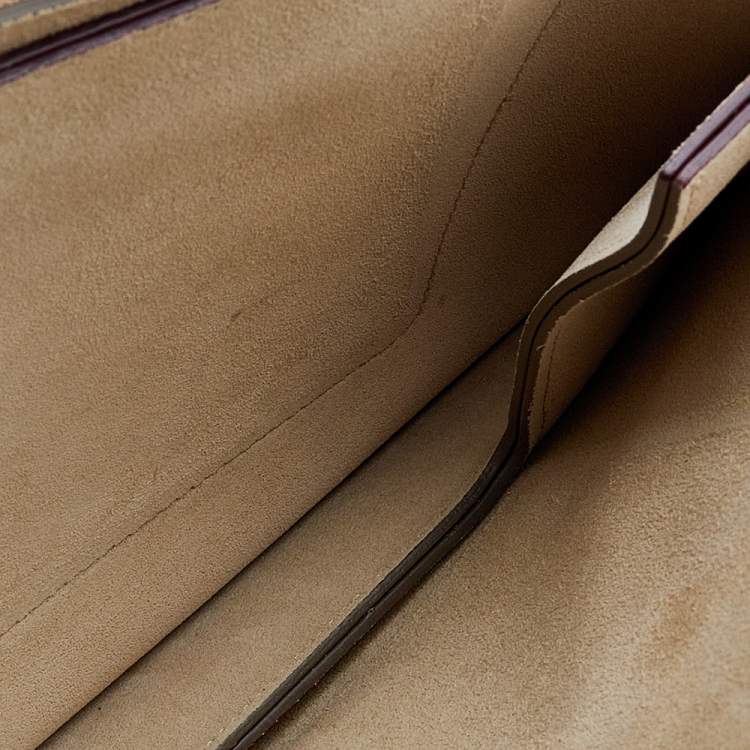 Pre Owned Chloe Burgundy Python and Leather Medium Faye Shoulder Bag