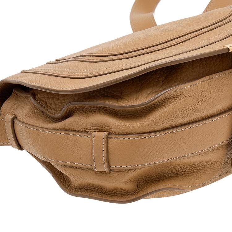 Pre Owned Chloe Caramel Brown Leather Medium Marcie Shoulder Bag