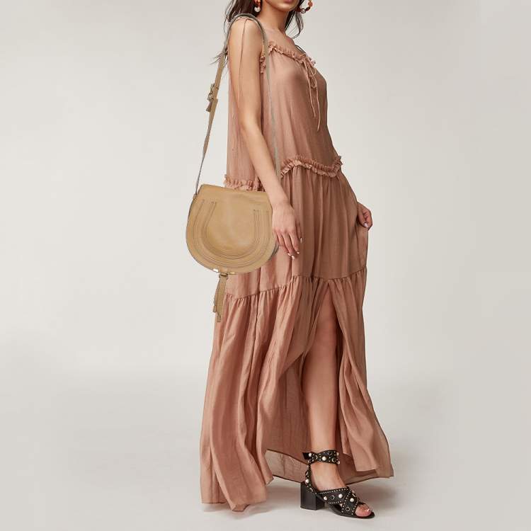 Pre Owned Chloe Caramel Brown Leather Medium Marcie Shoulder Bag