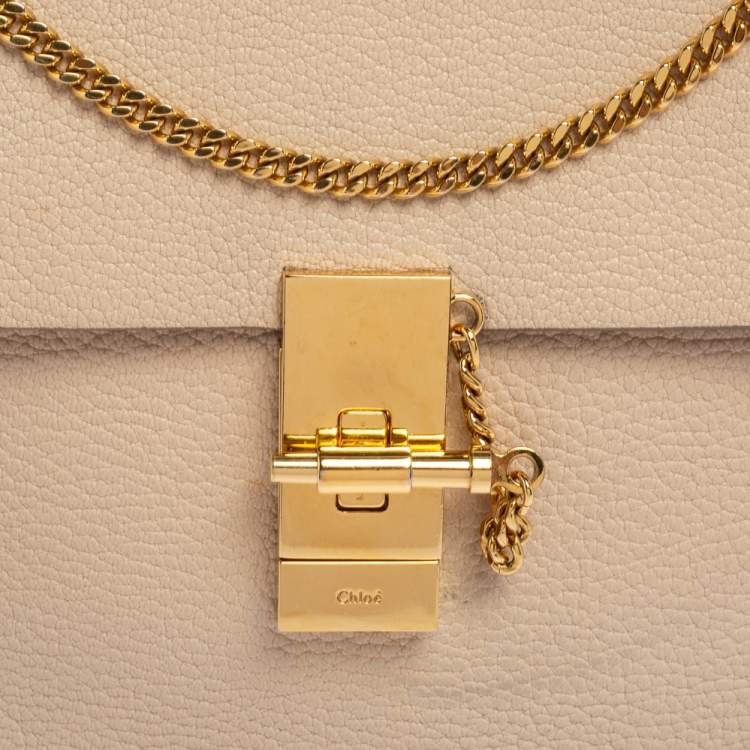 Pre Owned Chloé Cream Leather Medium Drew Shoulder Bag