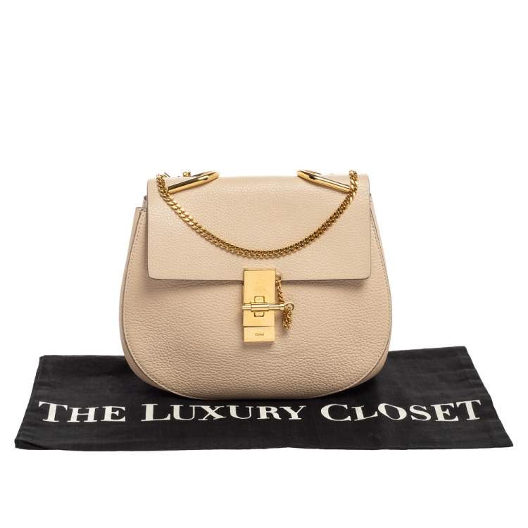 Pre Owned Chloé Cream Leather Medium Drew Shoulder Bag
