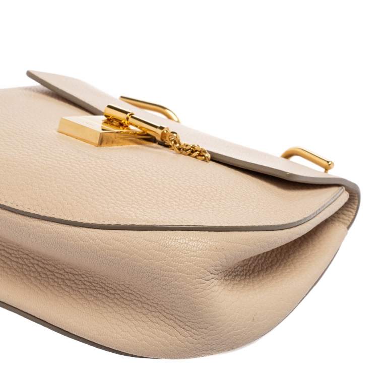 Pre Owned Chloé Cream Leather Medium Drew Shoulder Bag