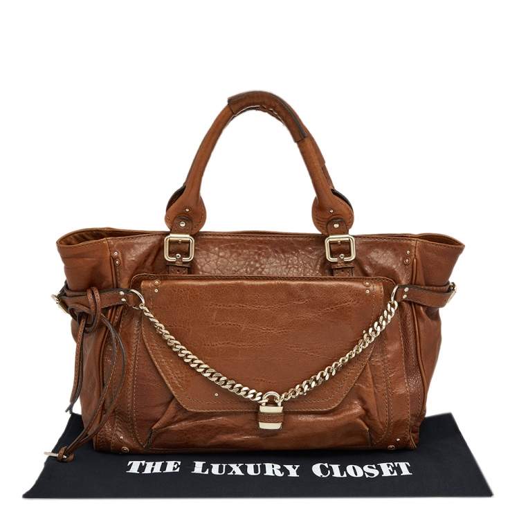 Pre Owned Chloe Brown Leather Paddington Capsule Tote