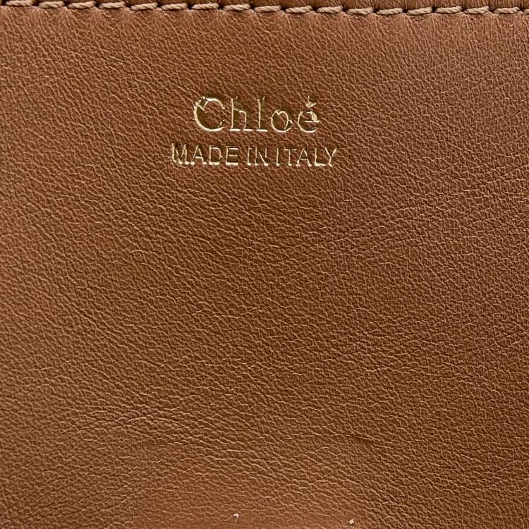 Pre Owned Chloe Peach Python and Leather Medium Drew Shoulder Bag