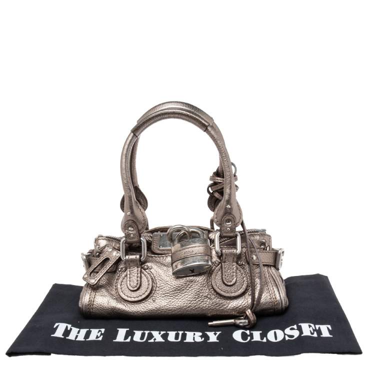 Pre Owned Chloe Metallic Leather Small Paddington Satchel