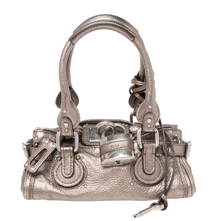 Pre Owned Chloe Metallic Leather Small Paddington Satchel