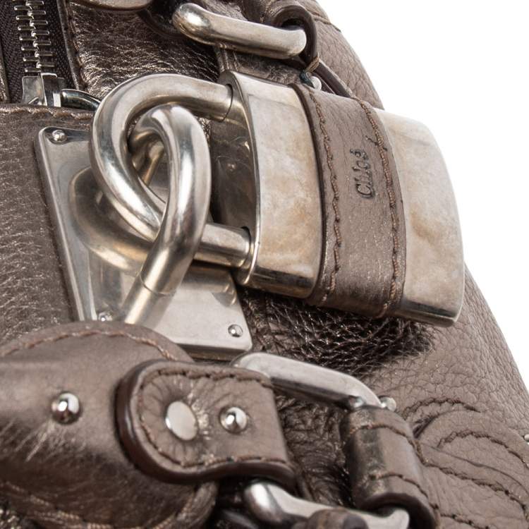 Pre Owned Chloe Metallic Leather Small Paddington Satchel