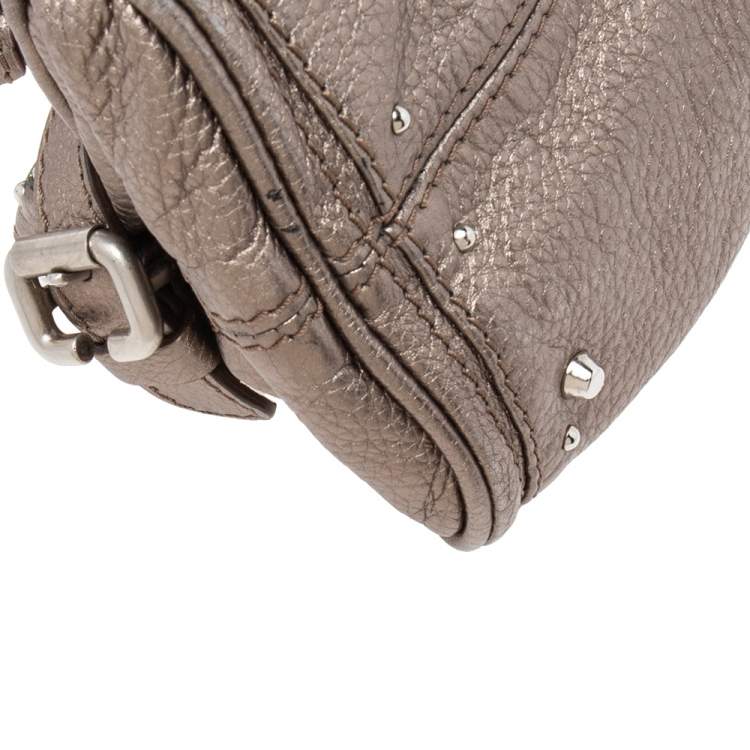 Pre Owned Chloe Metallic Leather Small Paddington Satchel