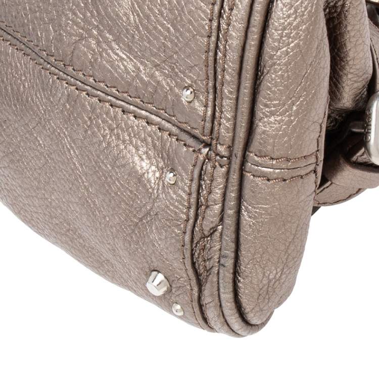 Pre Owned Chloe Metallic Leather Small Paddington Satchel