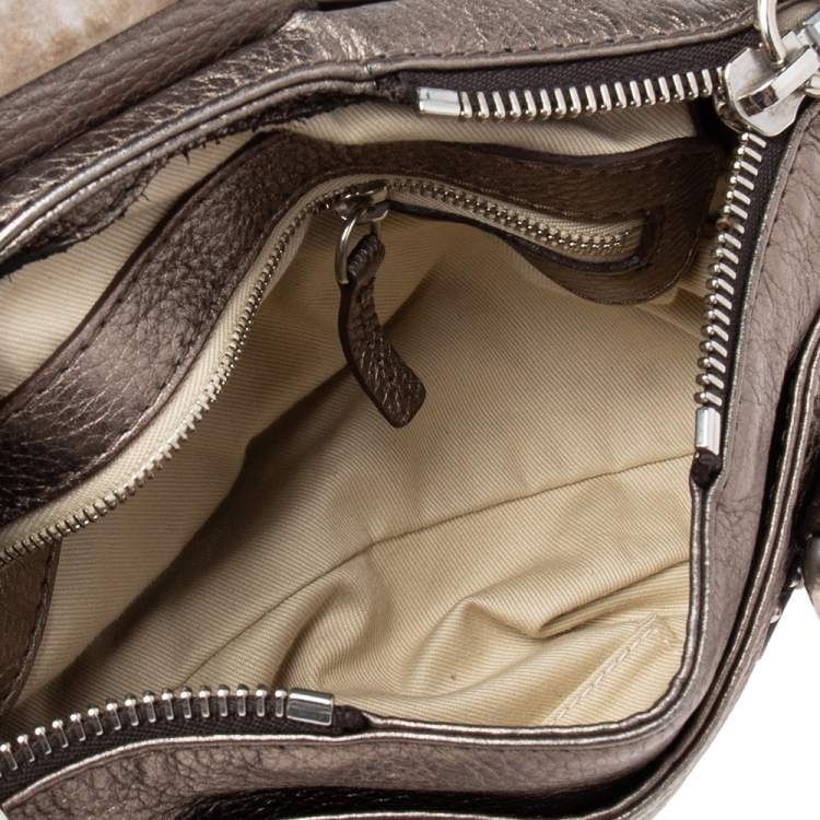 Pre Owned Chloe Metallic Leather Small Paddington Satchel