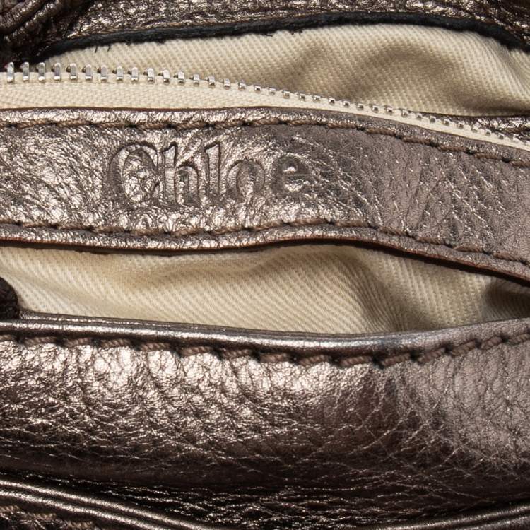 Pre Owned Chloe Metallic Leather Small Paddington Satchel