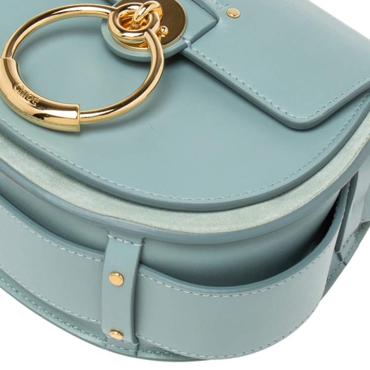 Pre Owned Chloe Blue Leather and Suede Small Tess Shoulder Bag