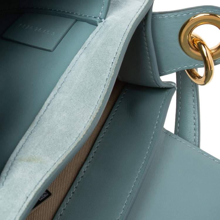 Pre Owned Chloe Blue Leather and Suede Small Tess Shoulder Bag
