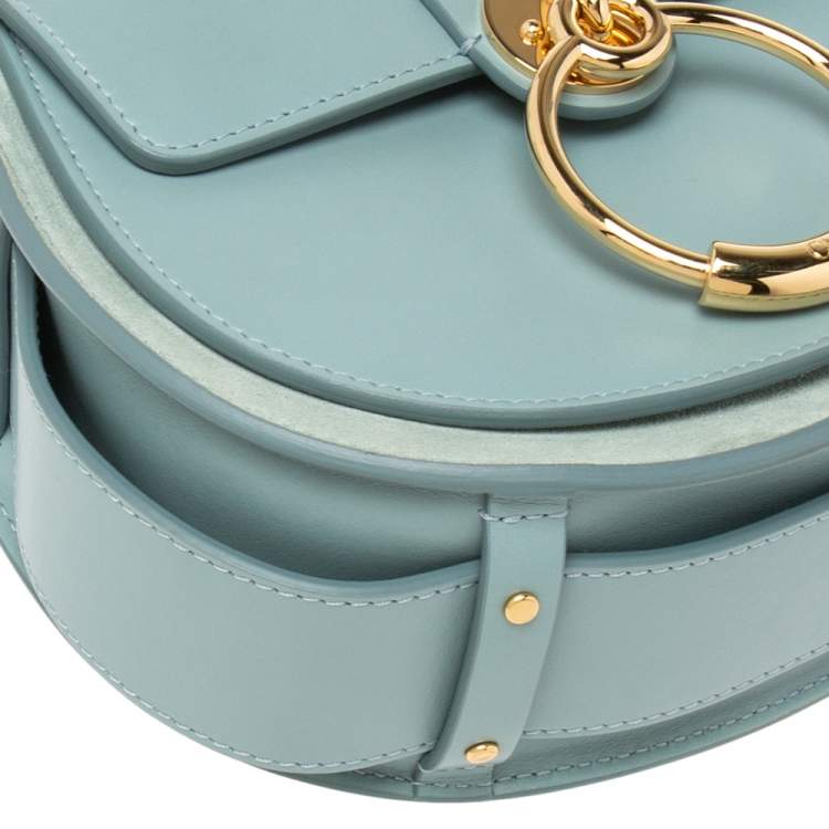 Pre Owned Chloe Blue Leather and Suede Small Tess Shoulder Bag