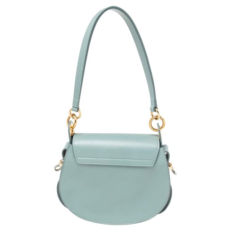 Pre Owned Chloe Blue Leather and Suede Small Tess Shoulder Bag