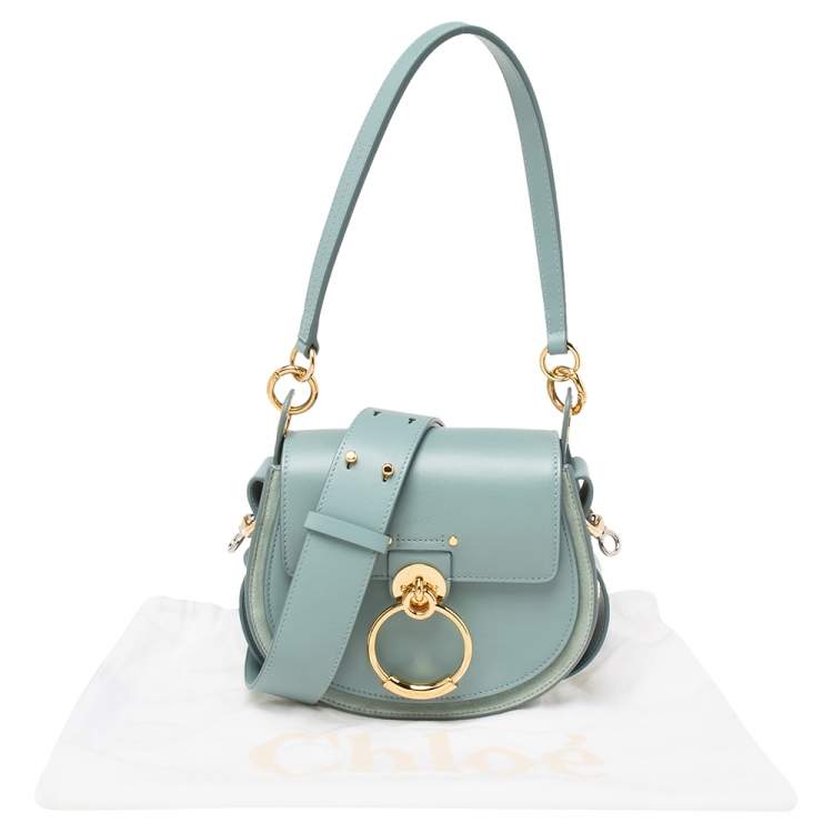 Pre Owned Chloe Blue Leather and Suede Small Tess Shoulder Bag