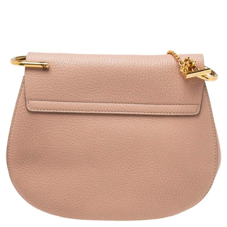 Pre Owned Chloe Dusty Pink Leather Medium Drew Shoulder Bag