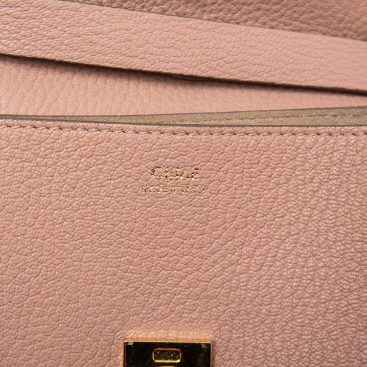 Pre Owned Chloe Dusty Pink Leather Medium Drew Shoulder Bag