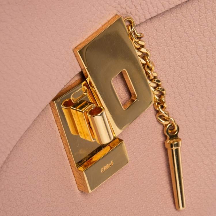 Pre Owned Chloe Dusty Pink Leather Medium Drew Shoulder Bag
