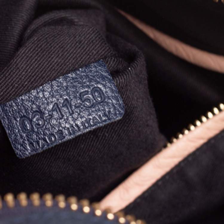 Pre Owned Chloe Dark Blue Leather Medium Paraty Shoulder Bag