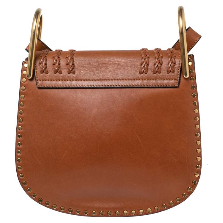 Pre Owned Chloe Brown Leather Small Braided Hudson Shoulder Bag
