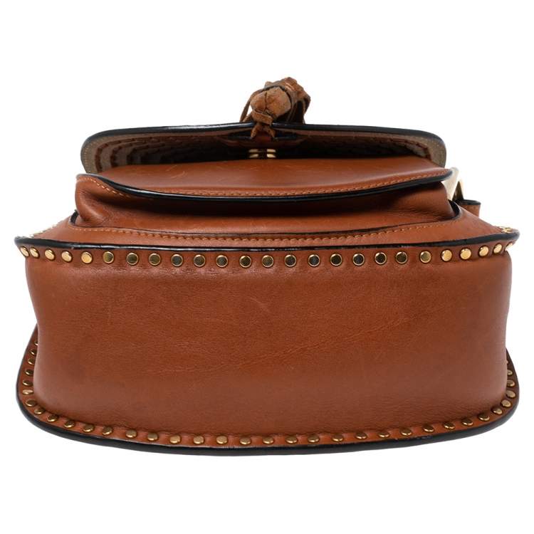 Pre Owned Chloe Brown Leather Small Braided Hudson Shoulder Bag