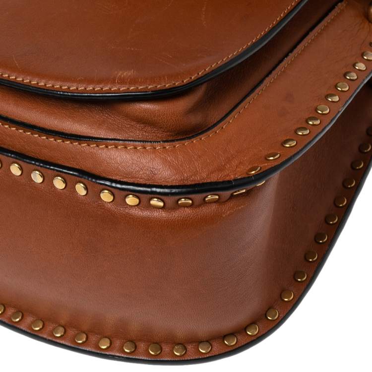 Pre Owned Chloe Brown Leather Small Braided Hudson Shoulder Bag