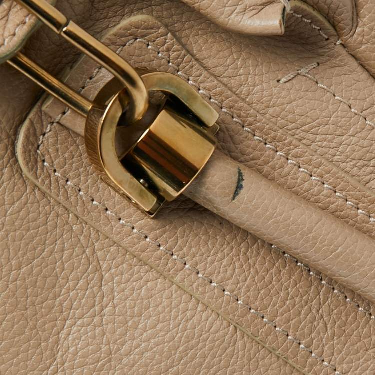 Pre Owned Chloe Beige Leather Medium Paraty Satchel