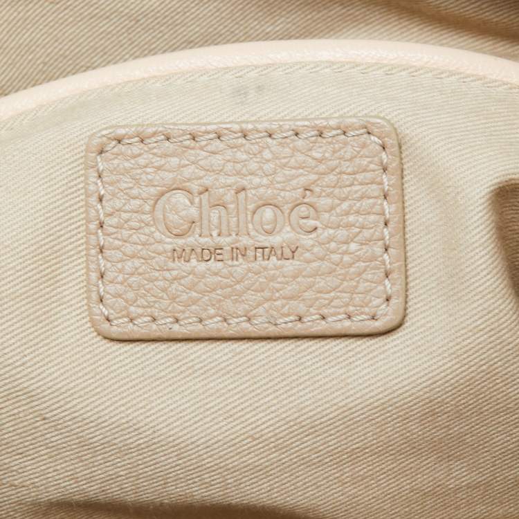 Pre Owned Chloe Beige Leather Medium Paraty Satchel
