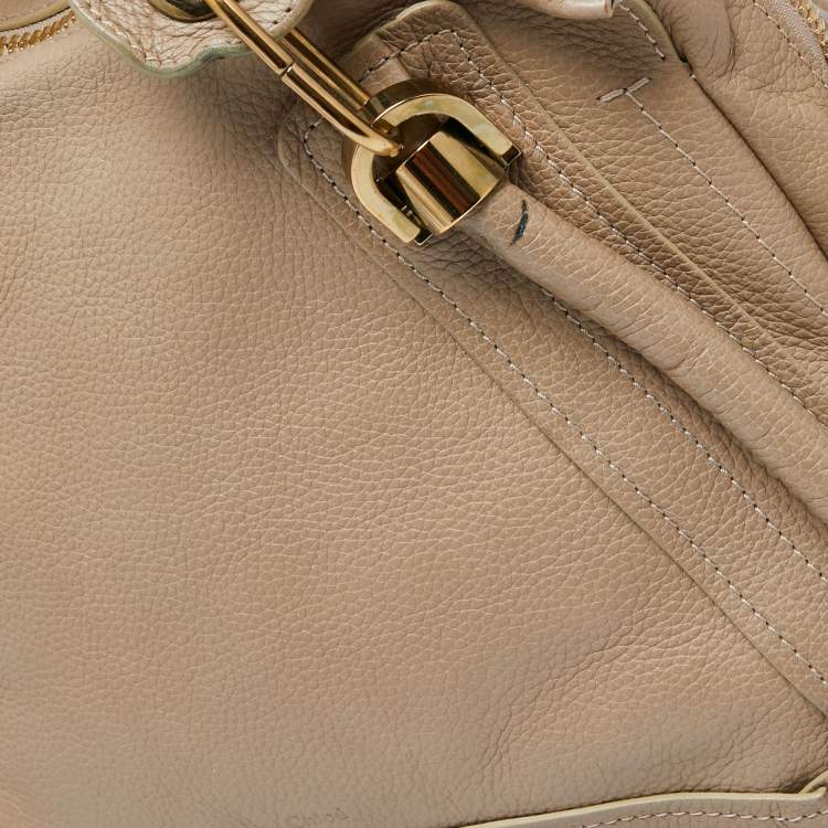 Pre Owned Chloe Beige Leather Medium Paraty Satchel