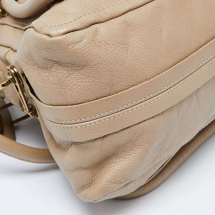 Pre Owned Chloe Beige Leather Medium Paraty Satchel